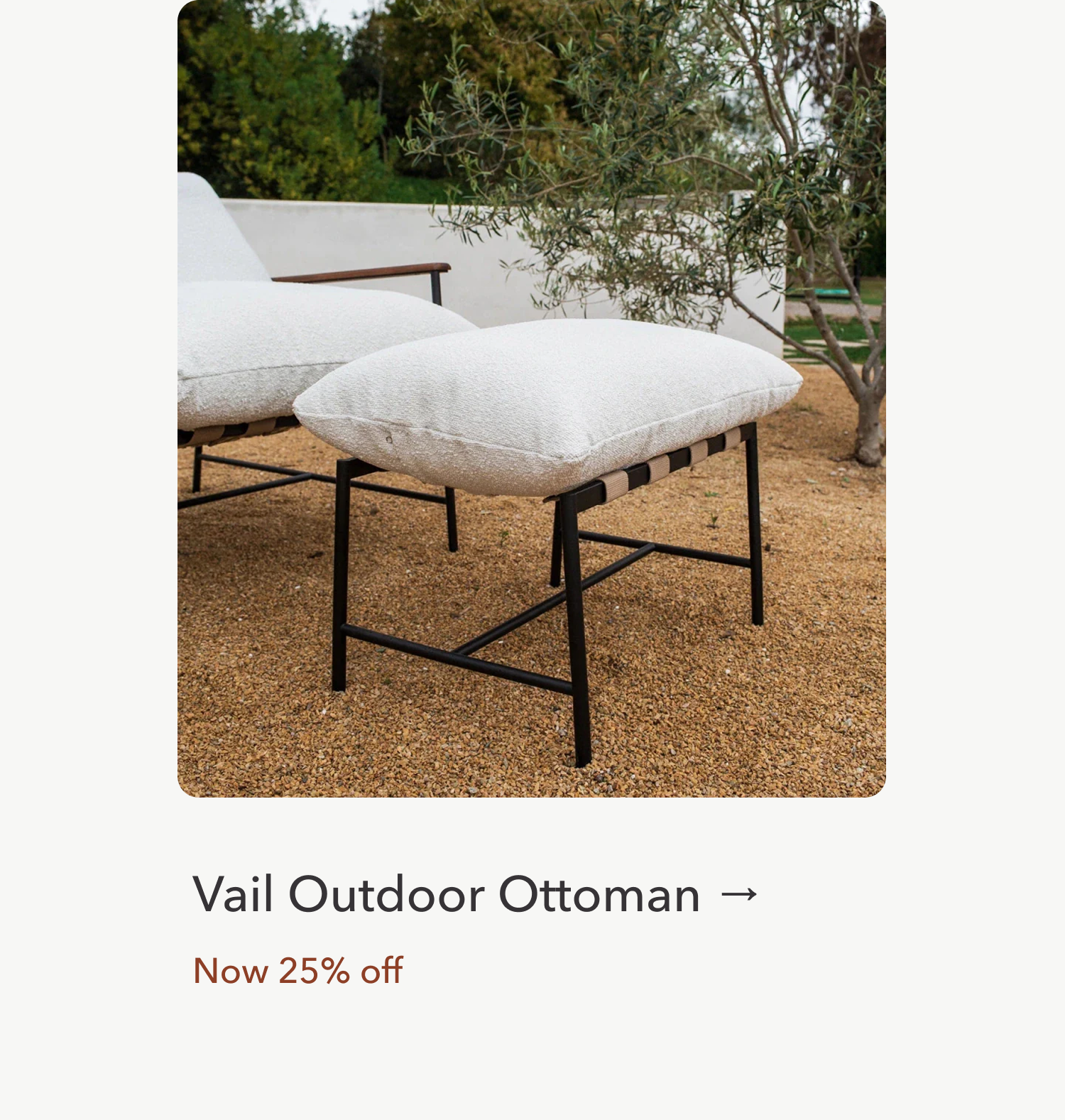 Vail Outdoor Ottoman Now 25% off