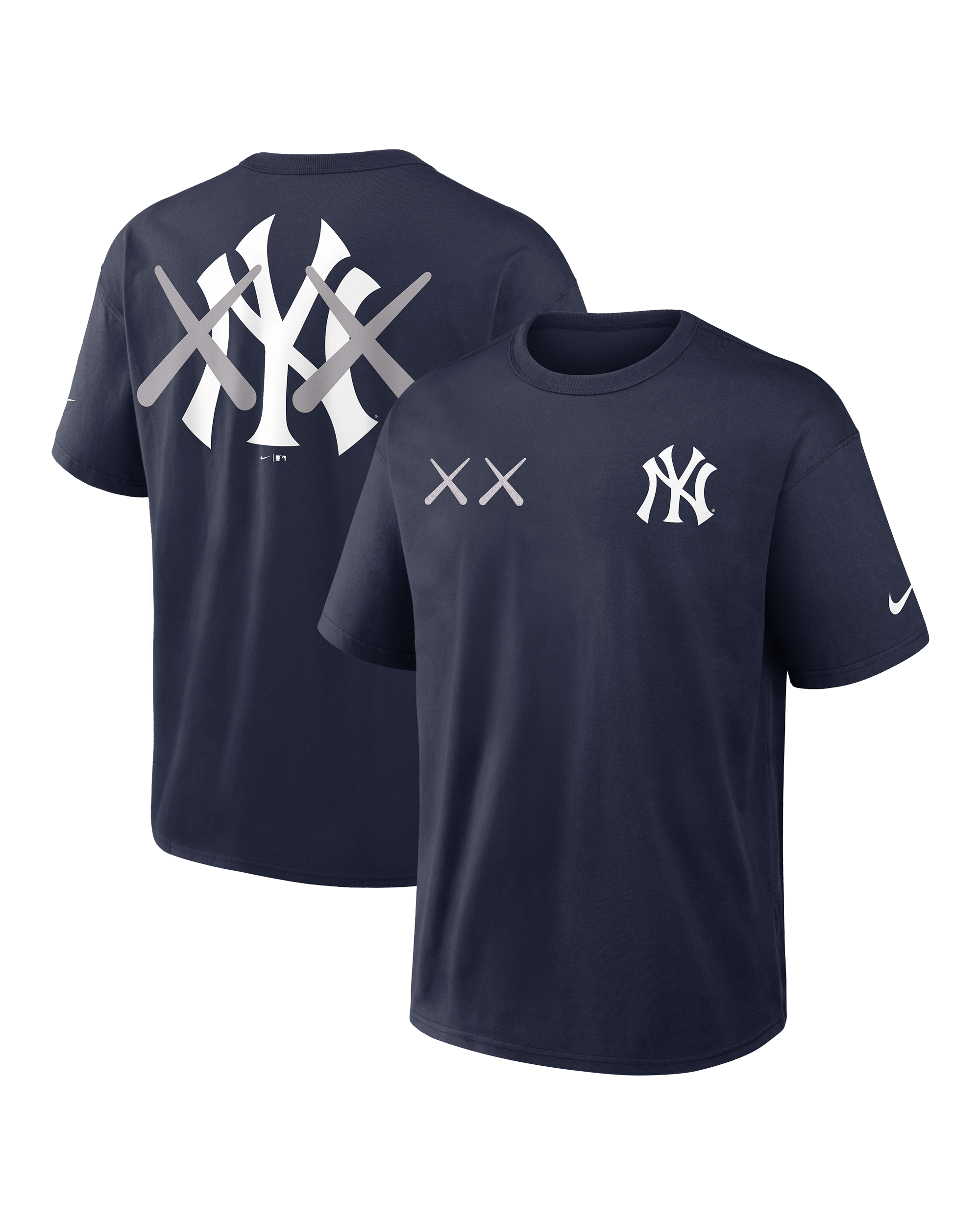 Image of KAWS Men's Nike MLB Fanatics Fest Elevated Max 90 Tee New York Yankees - Collegiate Navy