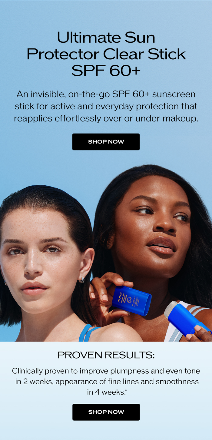 An invisible on-the-go SPF 60+ sunscreen stick for active and everyday protection that reapplies effortlessly over or under makeup