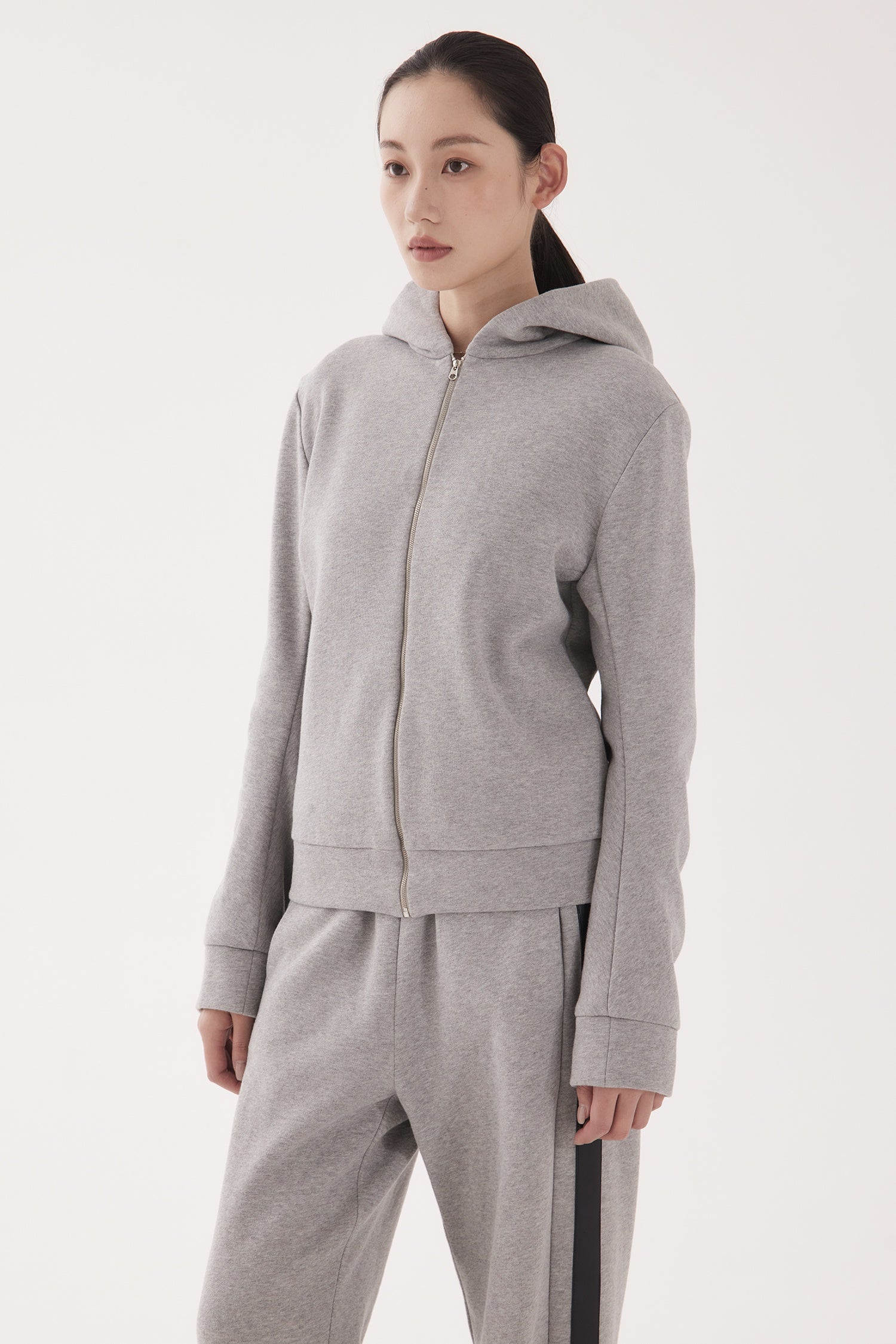 ZIP HOODIE IN CEMENT, W25