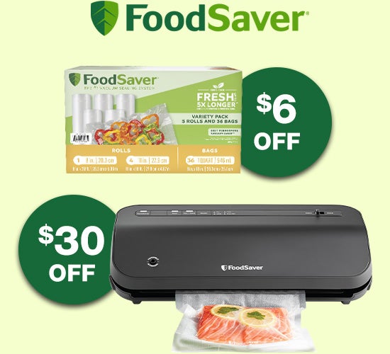 Food Saver Machine and Bags $6 - $30 OFF