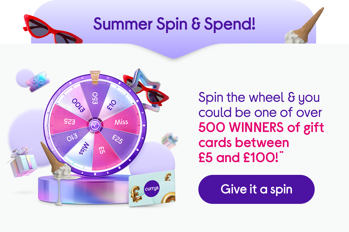 Spin the wheel to win 1000s of gift cards and a £1000 daily prize.