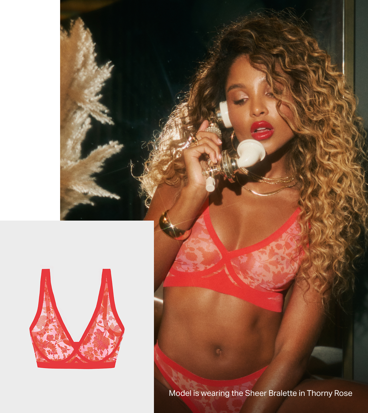 Sheer Bralette in Thorny Rose