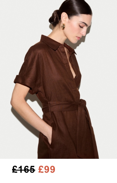 Linen Midi Shirt Dress