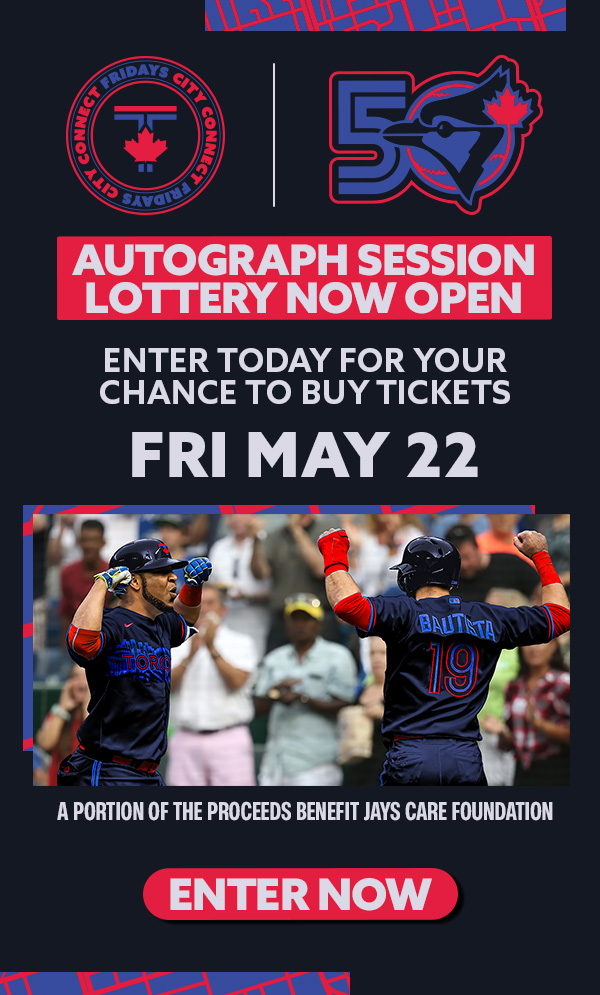 Pregame alumni autograph session, Friday May 22. Edwin Encarnacion and Jose Bautista.