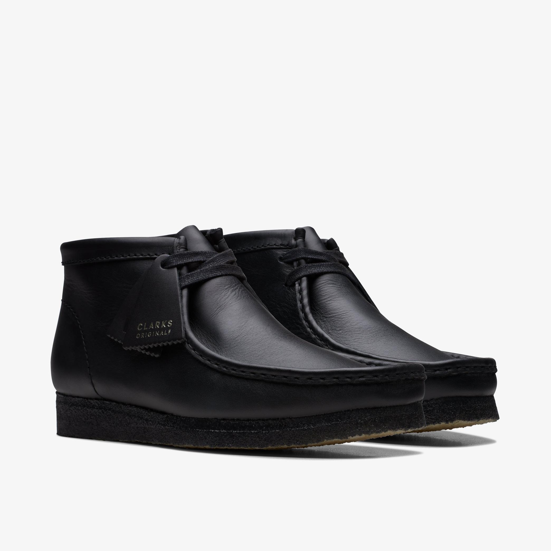 Shop Wallabee Boot Black Leather