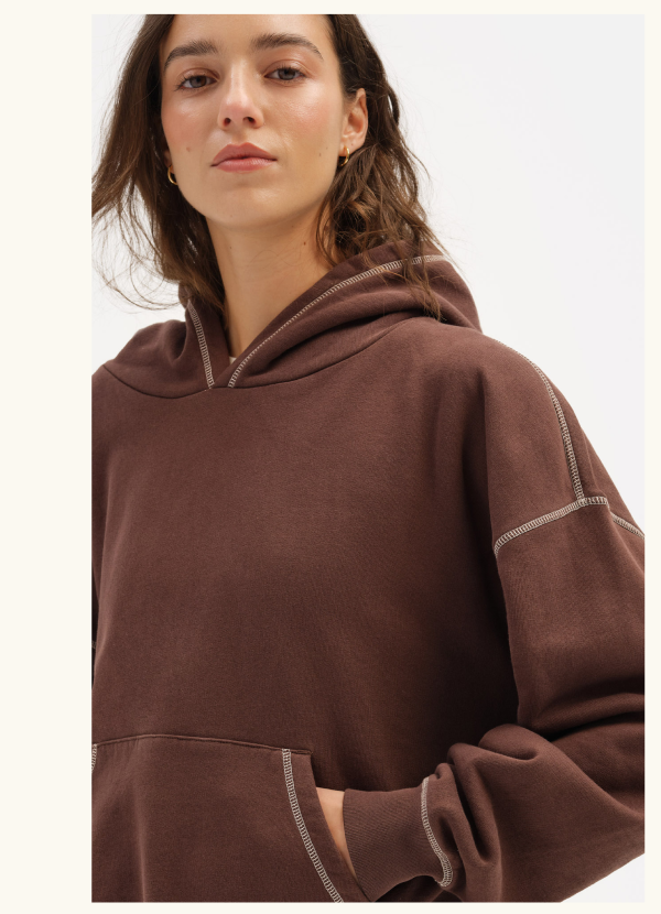 Organic Fleece Contrast Hoodie