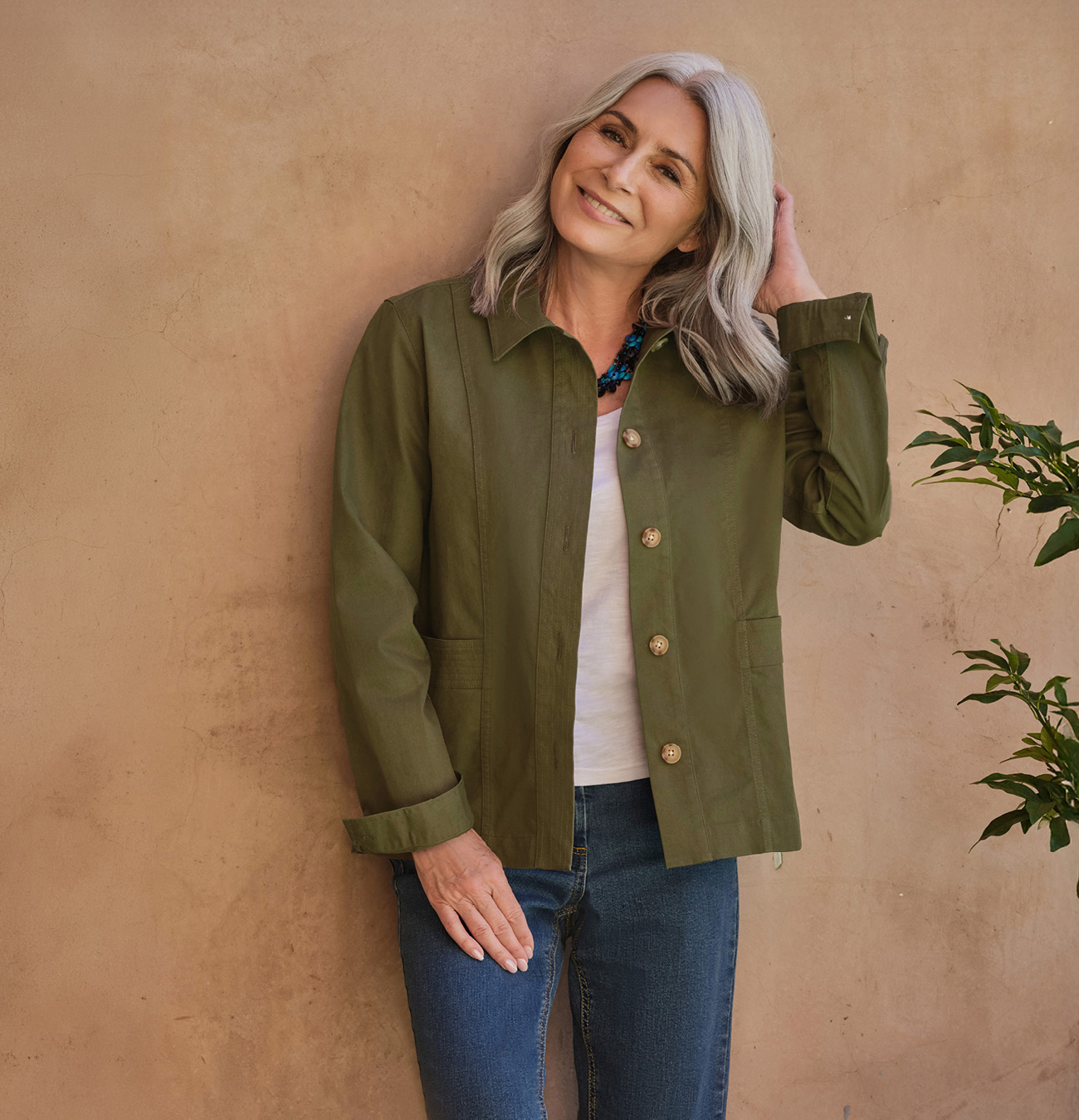 Stitch Pocket Cotton Jacket