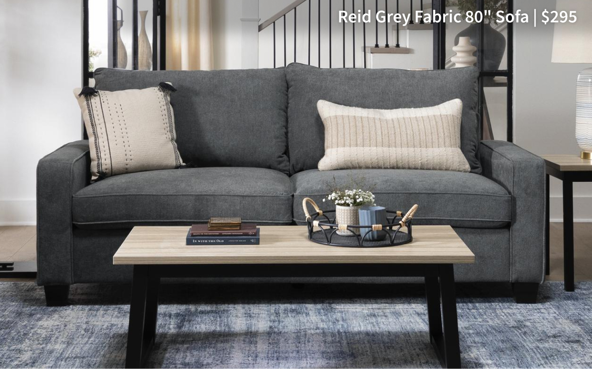 Reid Grey Fabric 80 Sofa | $295