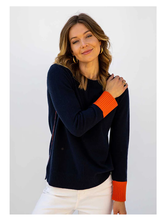 Cashmere Contrast Crew