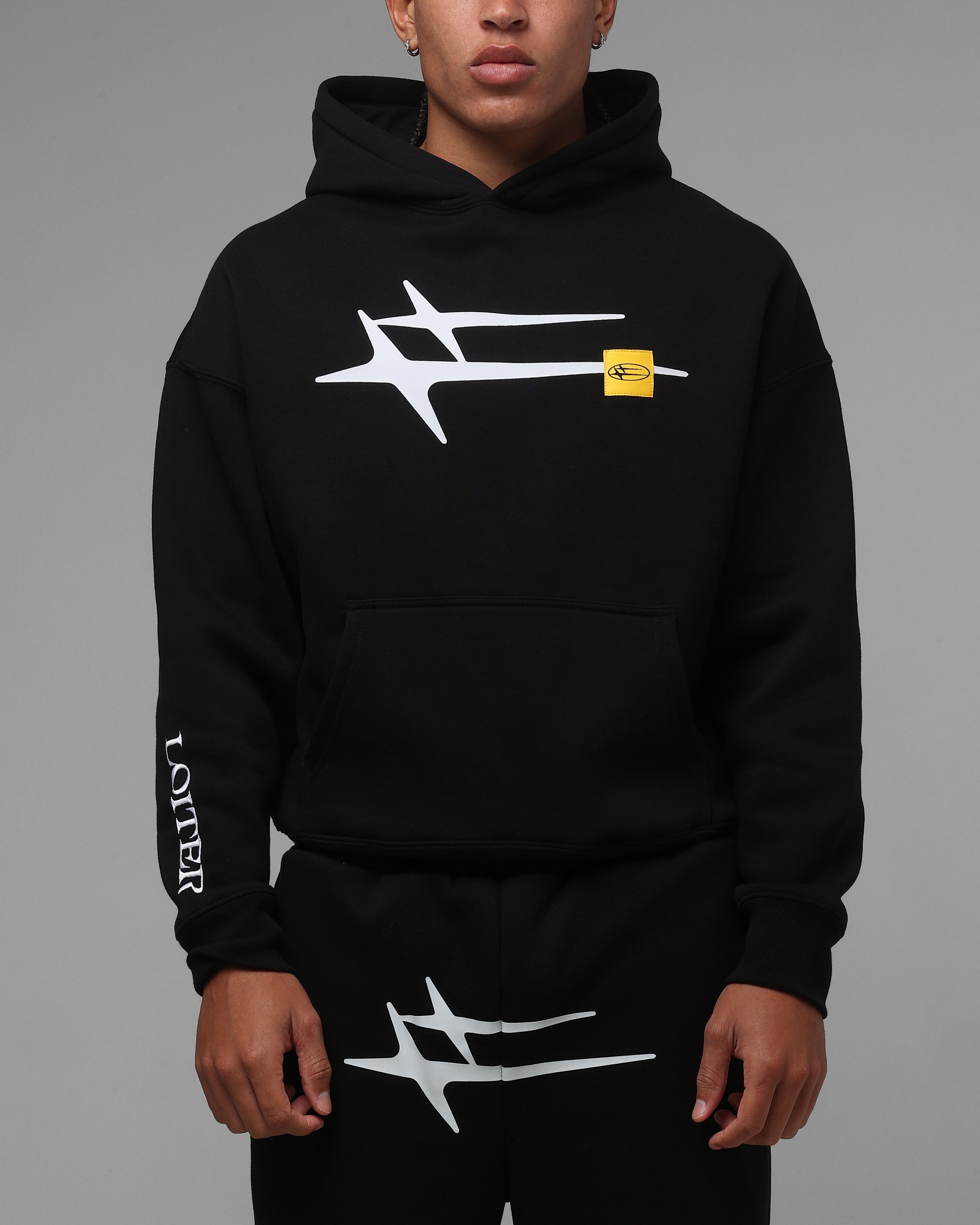Image of Loiter Hybrid Premium Hoodie Black