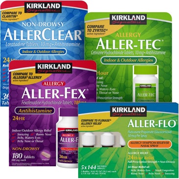 Kirkland Signature AllerClear, Aller-Tec, Aller-Fex or Aller-Flo