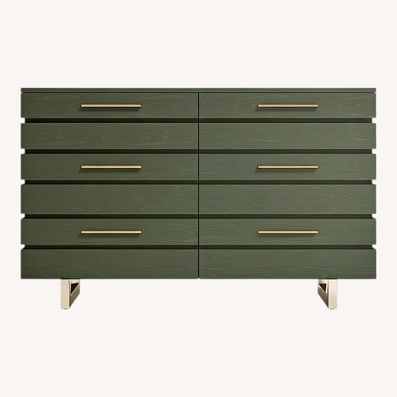 Image of Crate & Kids Green Stripe Wide Dresser