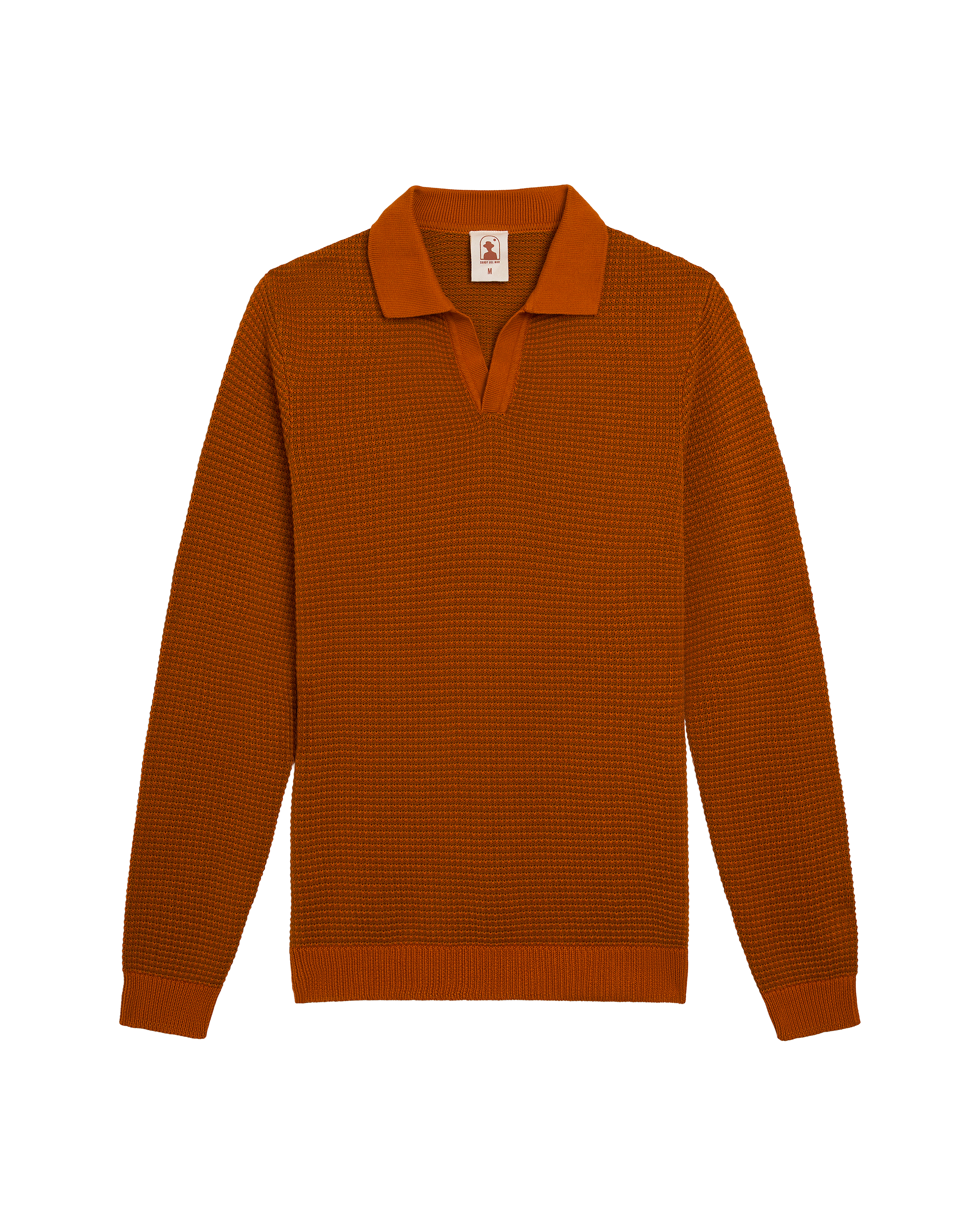 Image of The Sebastian Long Sleeve Polo - Burnt Sienna