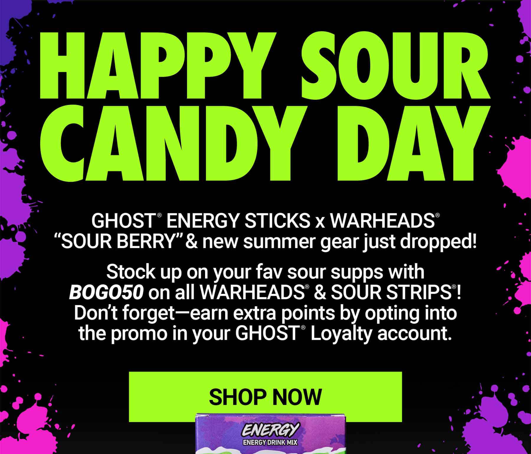 Celebrate with BOGO50 on all WARHEADS® & SOUR STRIPS®