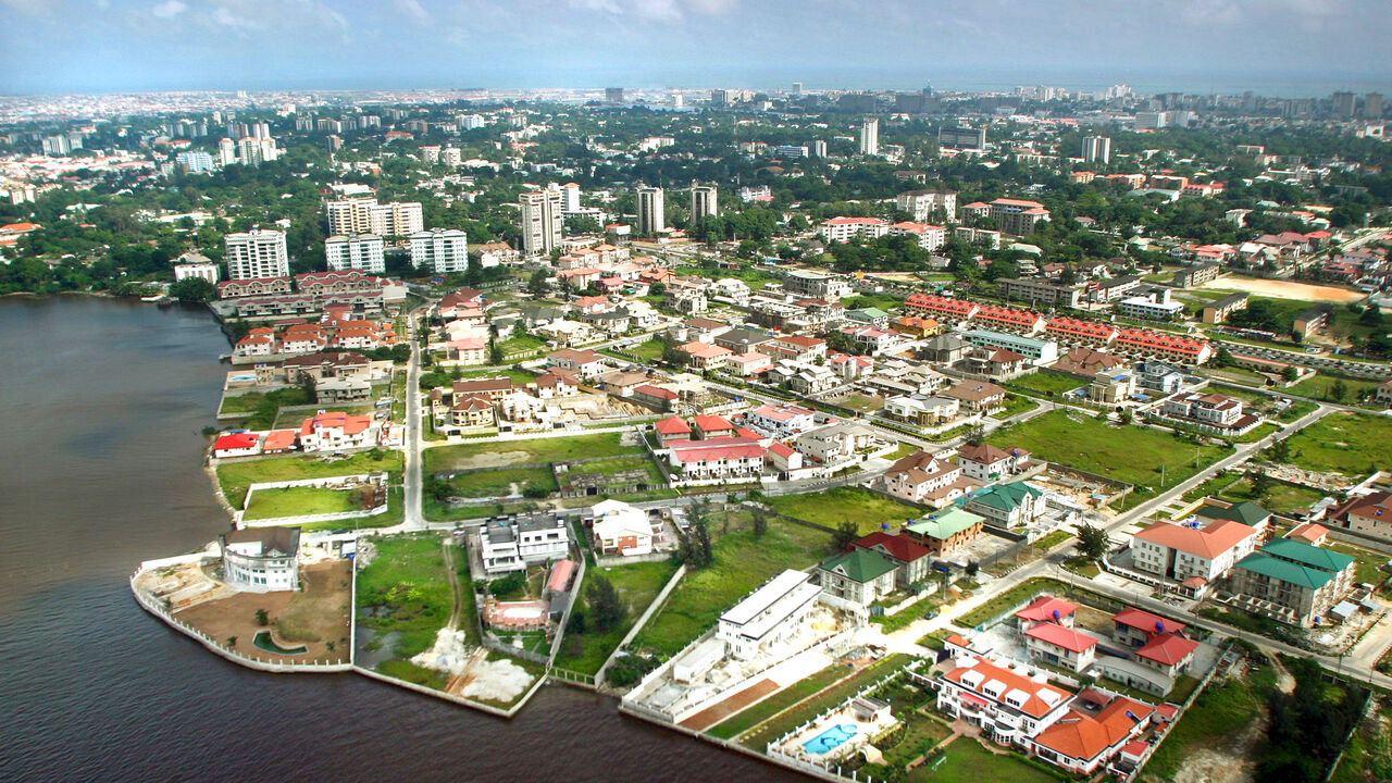 An aerial view of part of Banana Island, Ikoyi. Nigeria. 