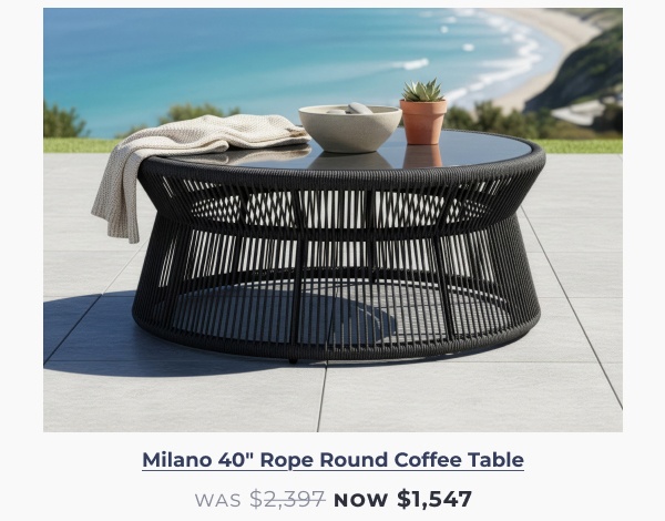 Milano 40in Rope Round Coffee Table