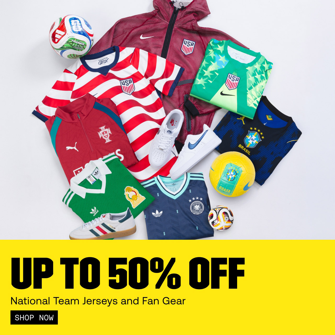 Save up to 50% OFF National Team Jerseys & Fan Gear