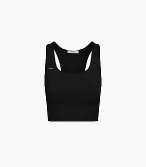 Plant-Stretch Longline Sports Bra—black