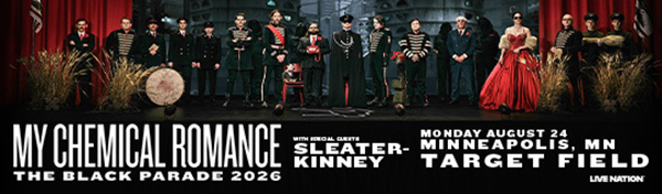 My Chemical Romance is playing at Target Field on Monday, August 24th during their “The Black Parade” Tour. Buy Tickets.