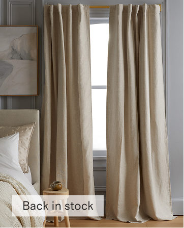 European Linen Room Darkening Curtain - Single Panel