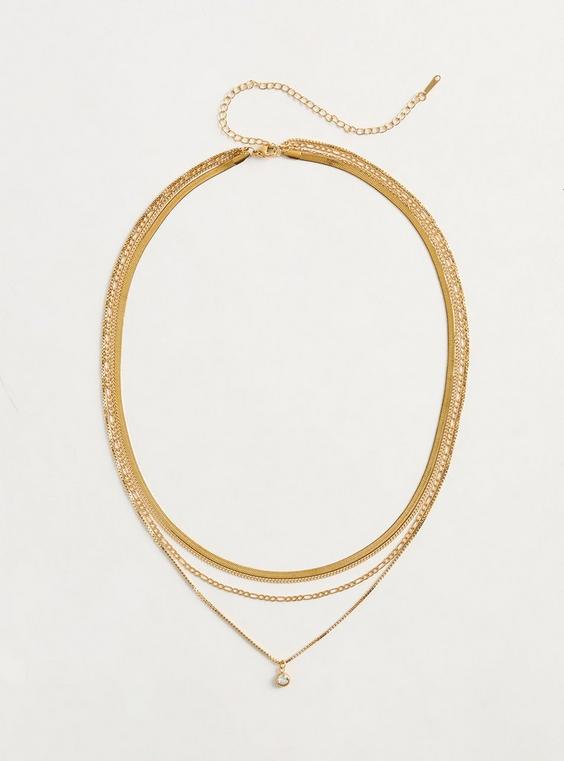18K Gold Plated Layered Chain Necklace