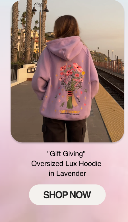 "Gift Giving" Oversized Lux Hoodie in Lavender