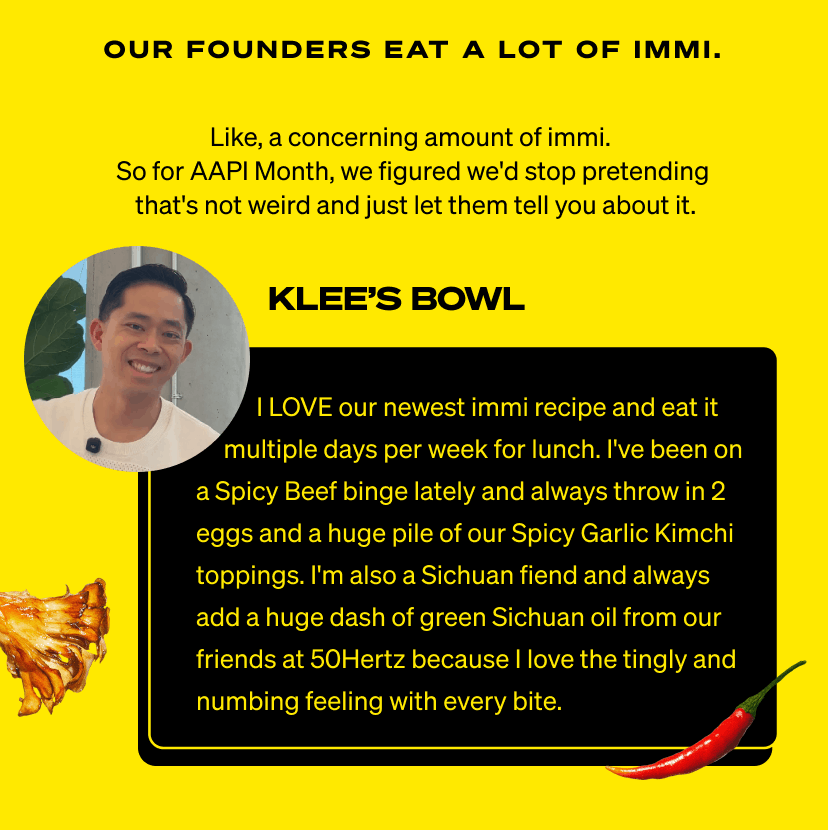 Our founders eat a lot of immi