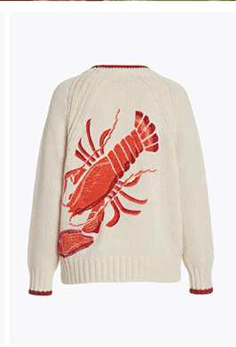 Cotton Lobster Intarsia Toggle Cardigan