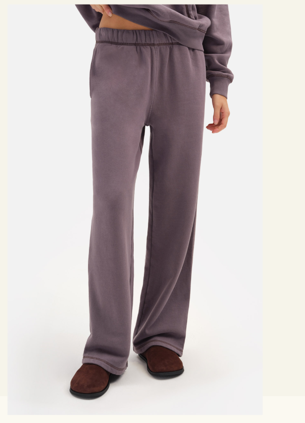 Organic Fleece Contrast Straight Leg Sweatpant