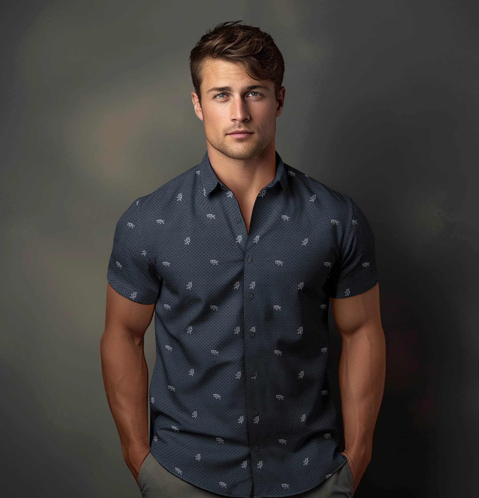 Short Sleeve Camp Collar Shirt