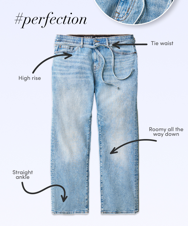 #perfection | Tie waist | High rise | Roomy all the way down | Straight ankle