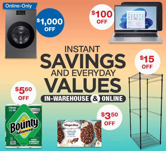 Member Only Savings in Warehouse and online