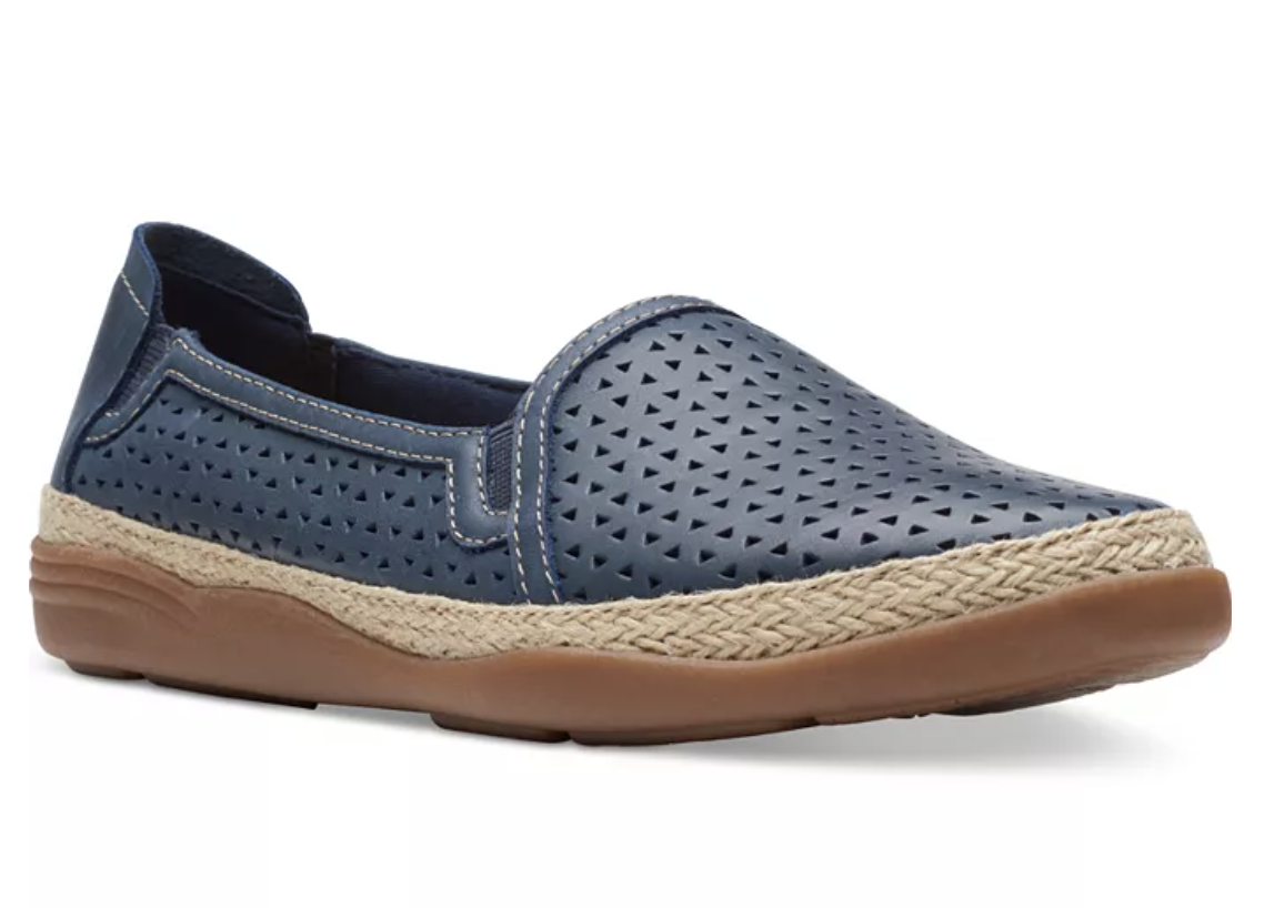 Clarks Women’s Slip-On Espadrille Leather Flats
