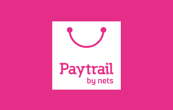 Paytrail logo on a pink background.