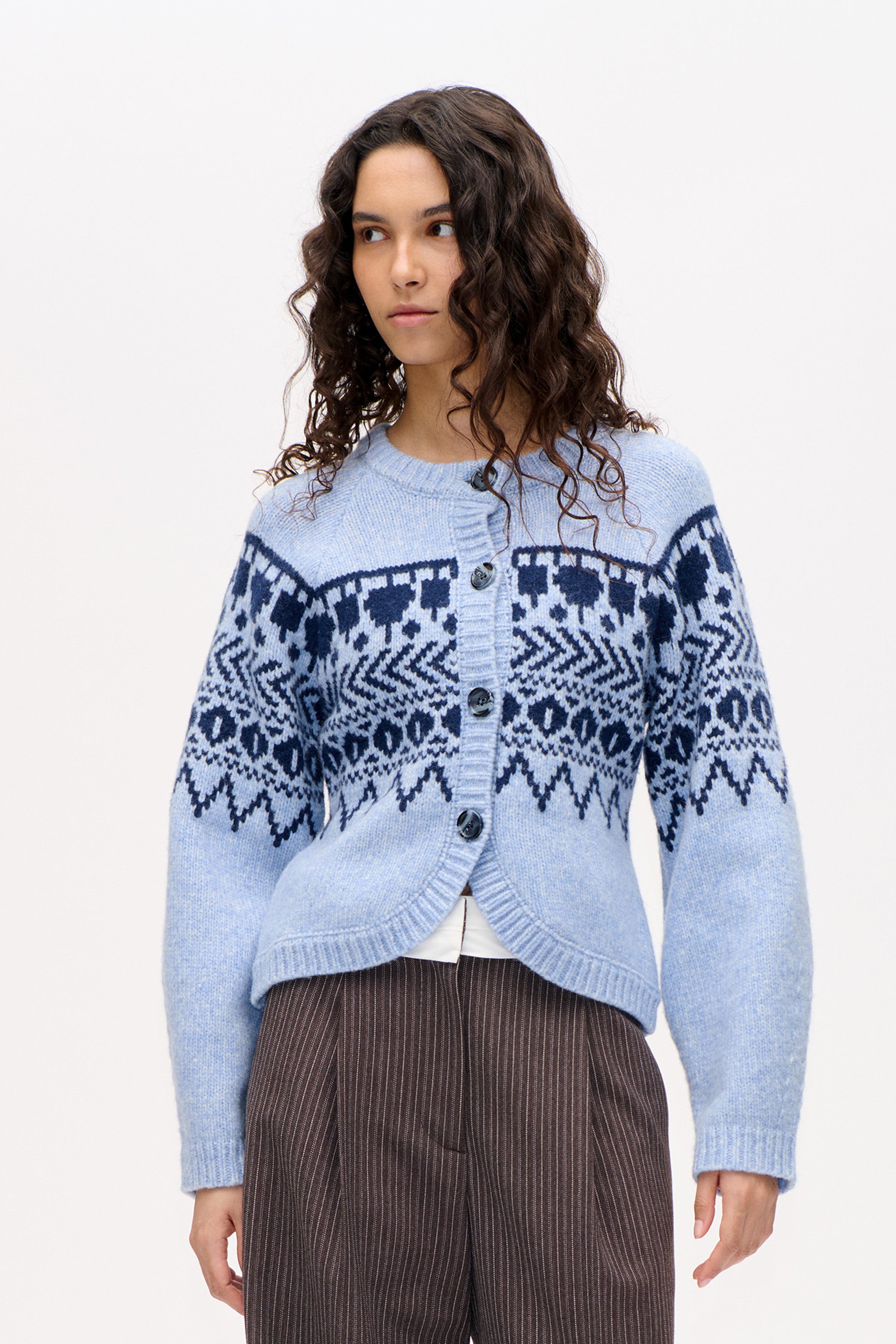 Image of COLIN CARDIGAN | Blue Fair Isle