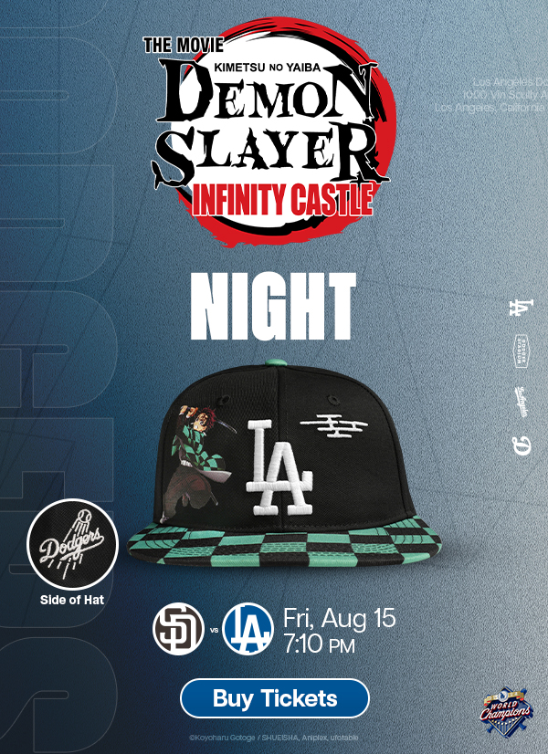 Worlds collide as Demon Slayer: Kimetsu no Yaiba Infinity Castle comes to Dodger Stadium on August 15. In anticipation of the feature film coming to theatres on September 12, join us for a special night full of spectacle, action, and baseball!