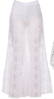 Openwork Embroidered Eyelet Cotton Pants