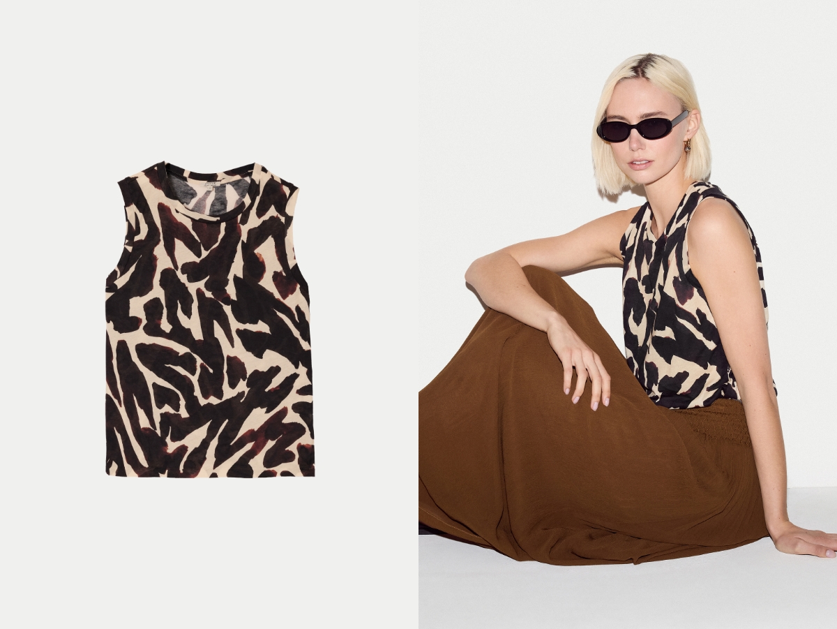 Zebra Cotton Slub Tank