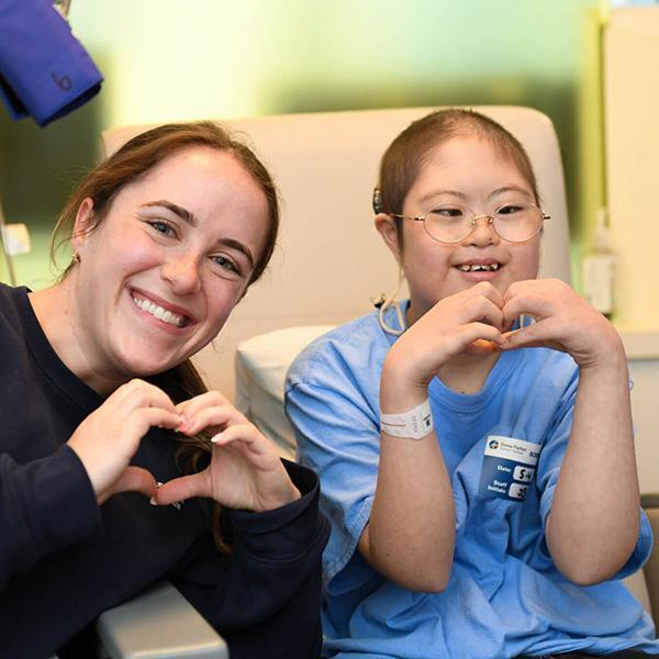 Infusion Nurse Jolie Bellemore, BSN, RN with patient Honoka Kobori