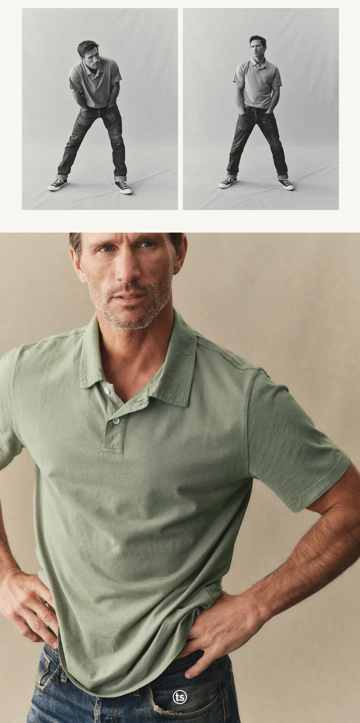 The Cotton Hemp Polo in Sage