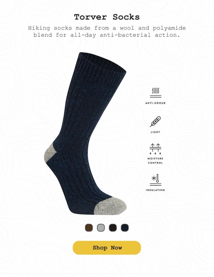 Studio photo of the Torver Socks: Shop Now