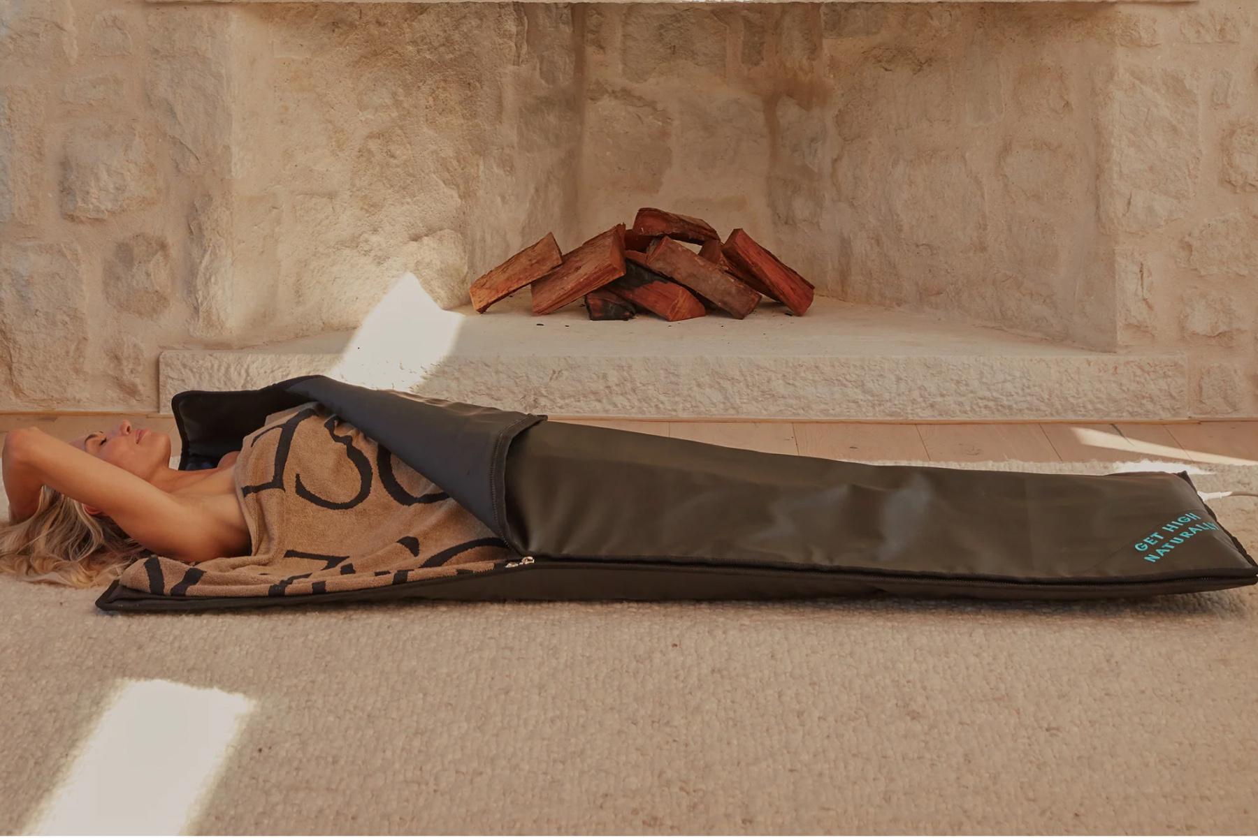 Woman in HigherDOSE blanket