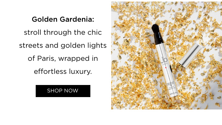 Golden Gardenia: stroll through the chic streets and golden lights of Paris, wrapped in effortless luxury