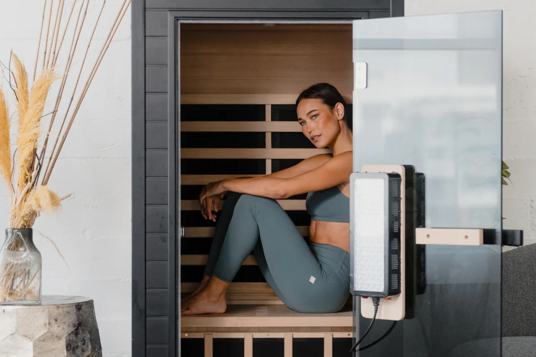 Woman in SaunaBox