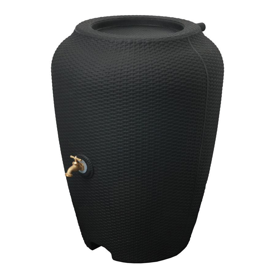 Wicker Texture 50 Gallon Rain Barrel for Water Storage