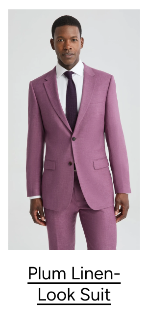 Plum Linen-Look Suit, $248