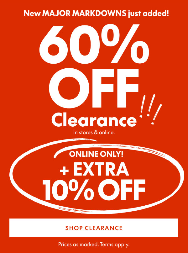 60% Off Clearance