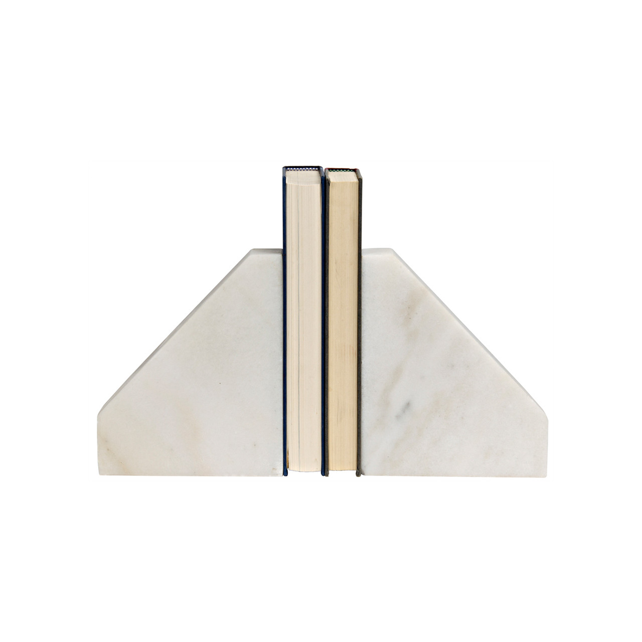 Image of Bianco Crown Natural Marble Slide Bookends