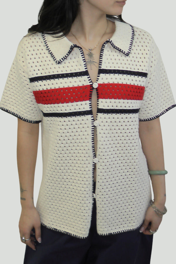 Image of Noah Knit Button Down in Off White